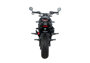 Moto ZT350-GK a preto vista de trás.
