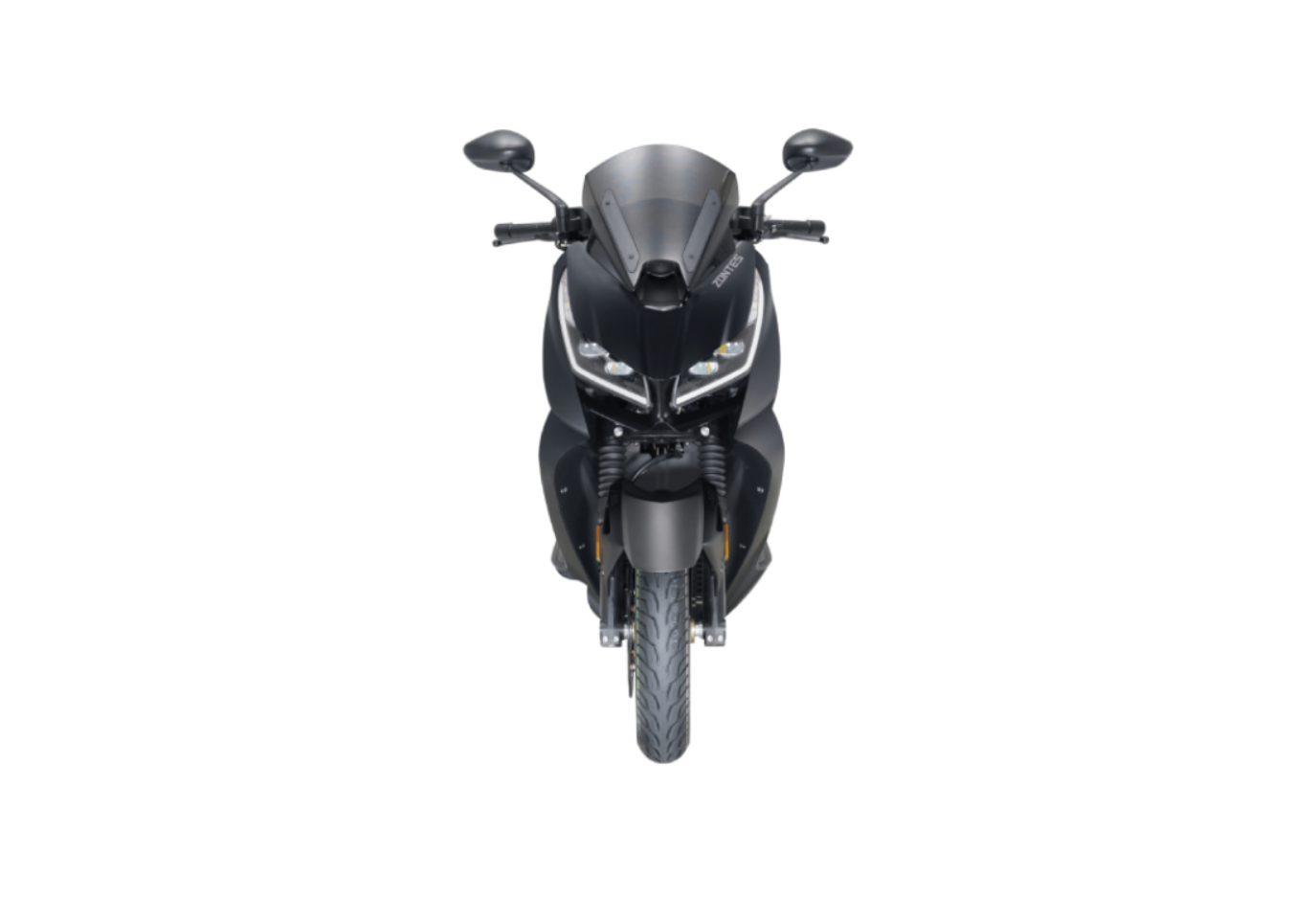 Moto ZT125-D a preto vista de trás.