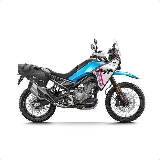 Moto 450MT Adventure em azul.