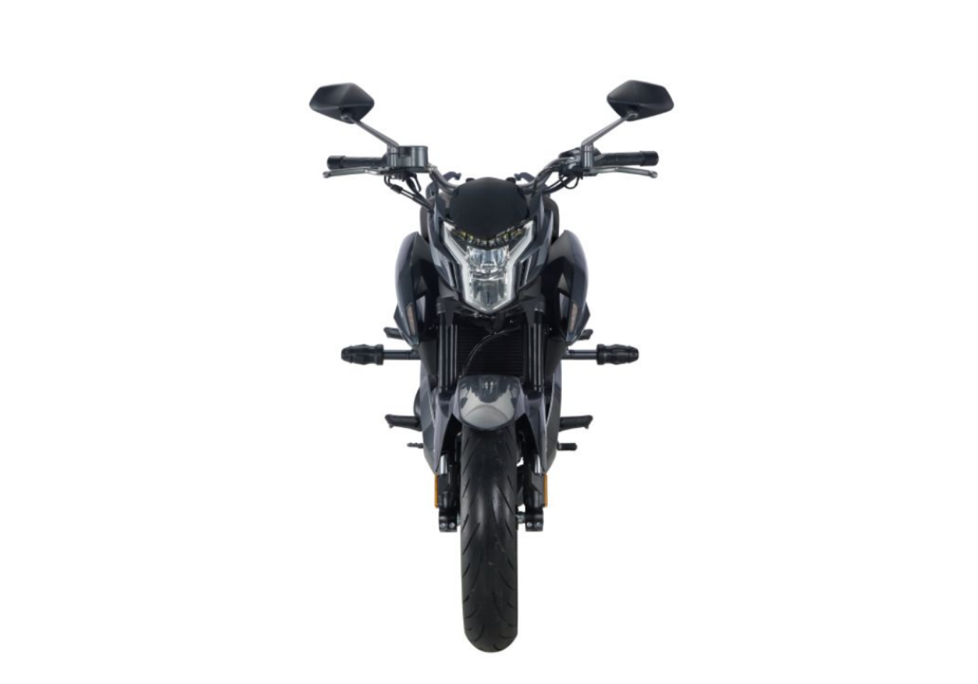 Moto ZT125-Z2-LCD a preto vista de frente.