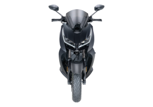 Moto ZT350-D a preto vista de frente.