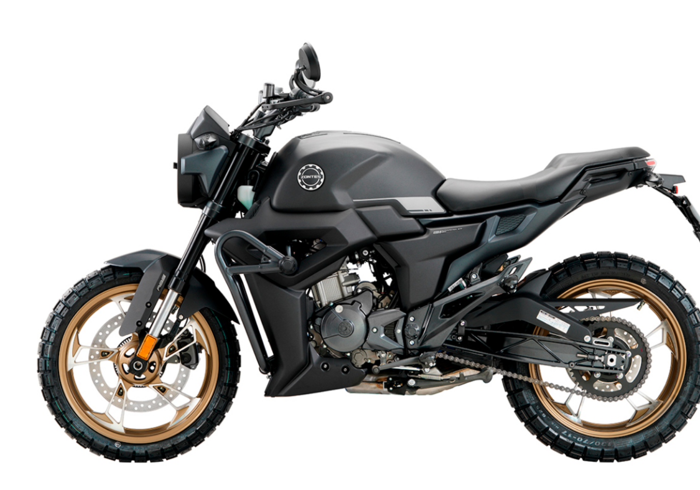 Moto ZT125-G1-LCD a preto vista do lado esquerdo.