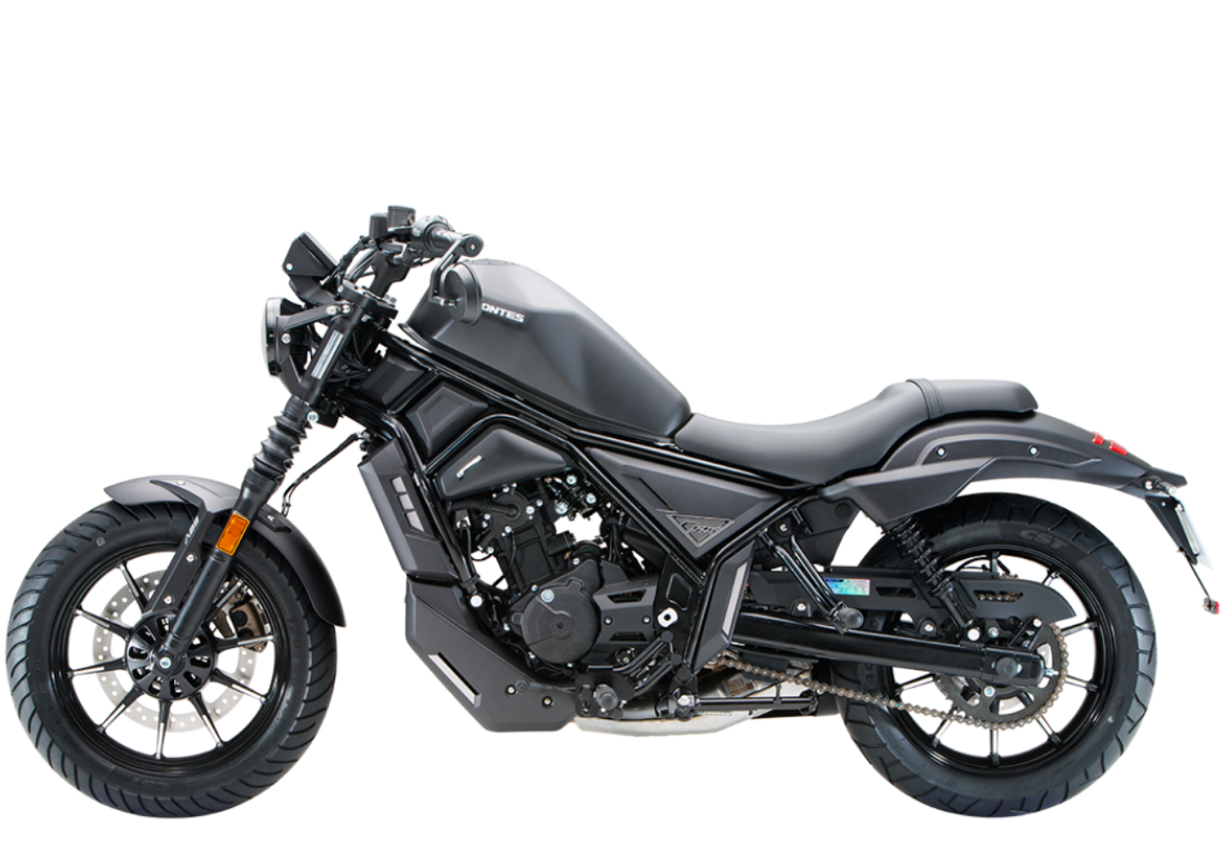 Moto ZT125-C2 a preto vista do lado esquerdo.