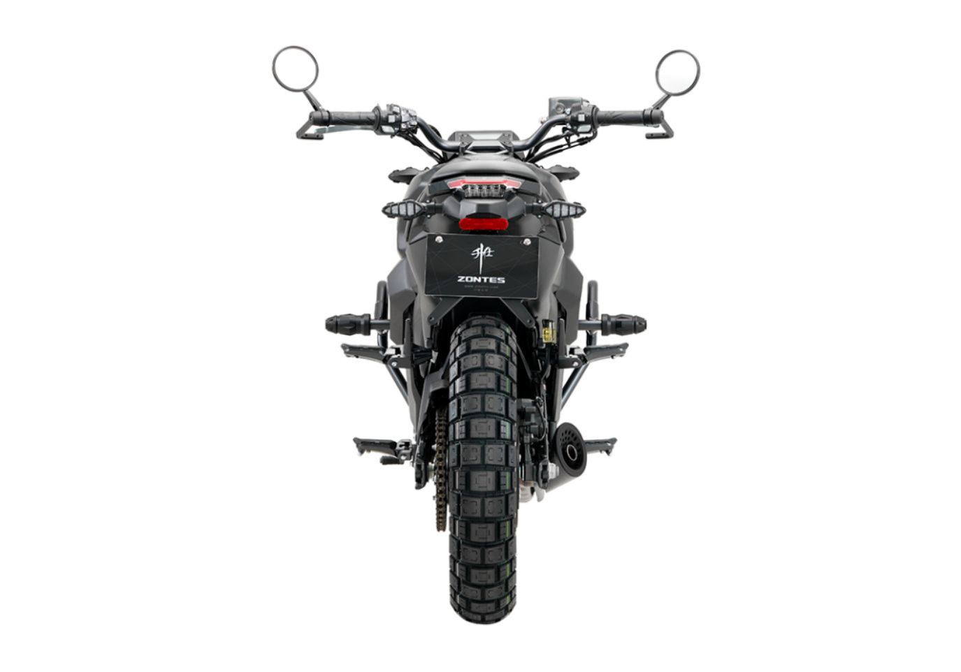 Moto ZT125-G1-LCD a preto vista de frente.