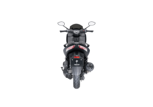 Moto ZT125-D a preto vista de frente.