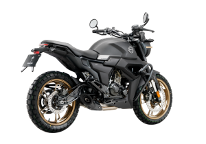 Moto ZT125-G1-LCD a preto vista 45º traseira do lado direito.