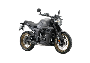 Moto ZT125-G1X-LCD a preto vista 45º frontal do lado direito.