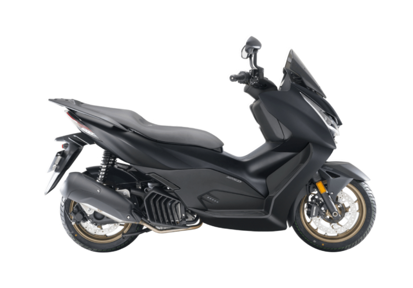 Moto ZT125-D a preto vista do lado diretito.