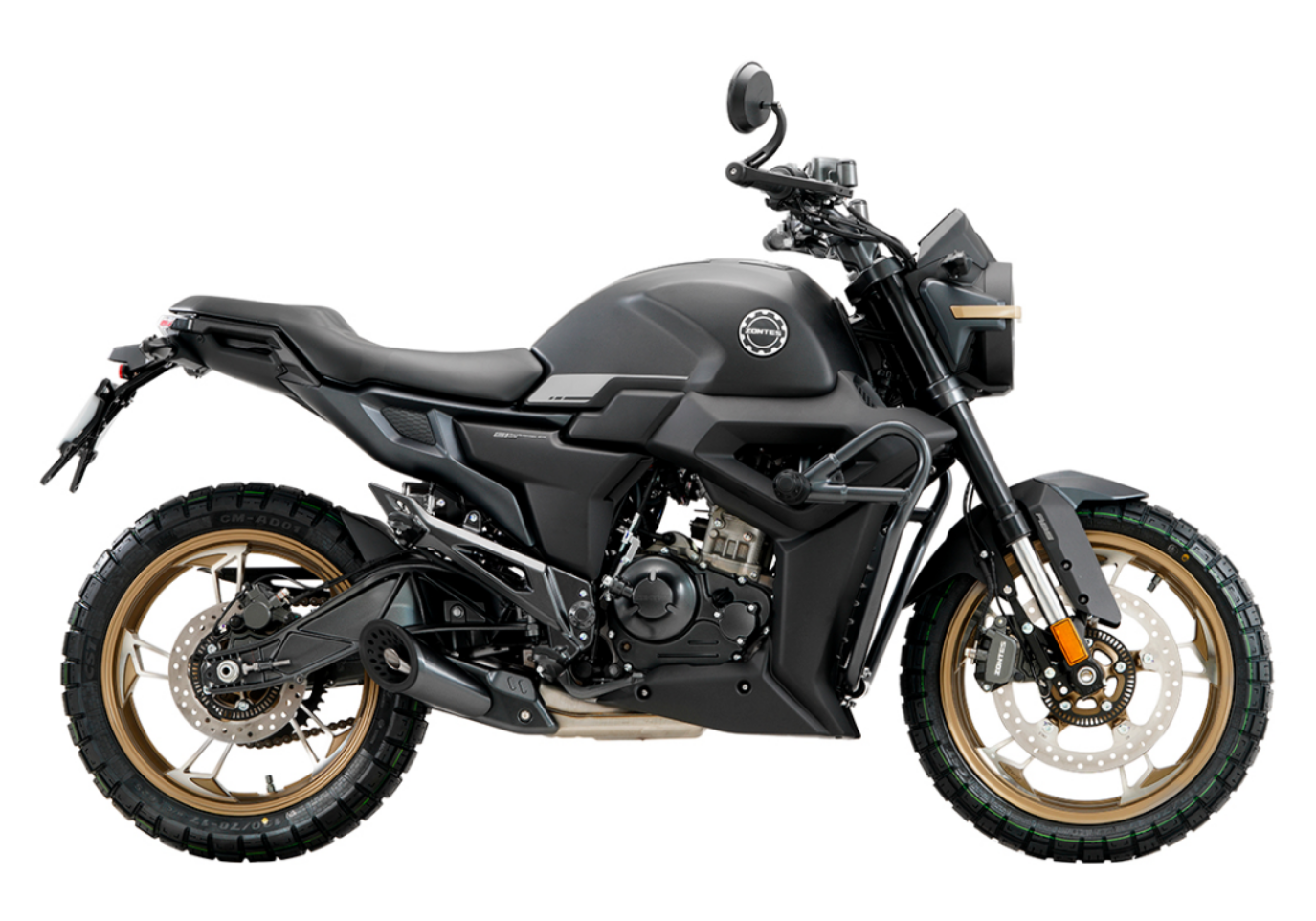 Moto ZT125-G1-LCD a preto vista do lado direito.
