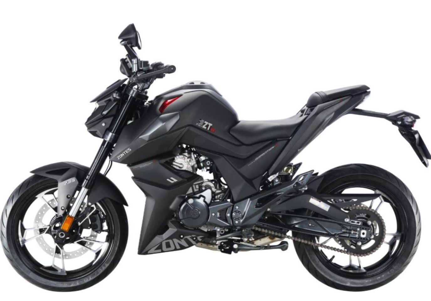 Moto ZT125-U-LCD a preto vista do lado esquerdo.
