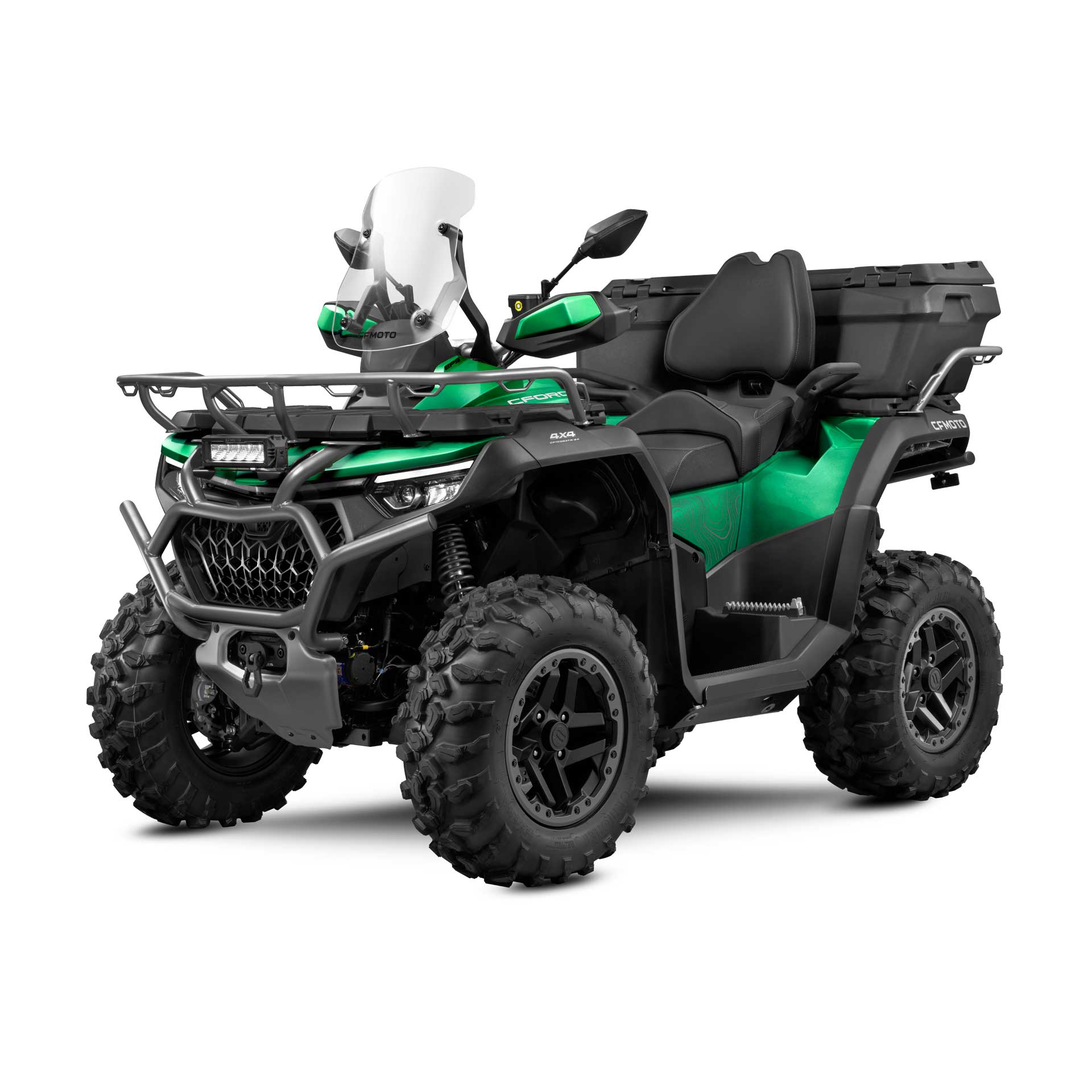 Moto CFORCE 1000 OVERLAND em verde.