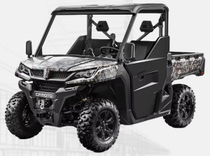 Moto UFORCE 1000 em preto vista de frente.
